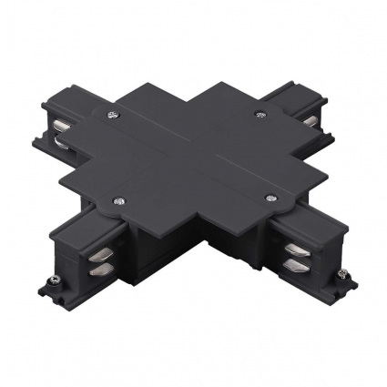 Соединение крестовое встраиваемое с подводом питания к треку 5030xx-R Quattro Lightstar 503147-R, цвет черный,  в стиле Хай-тек