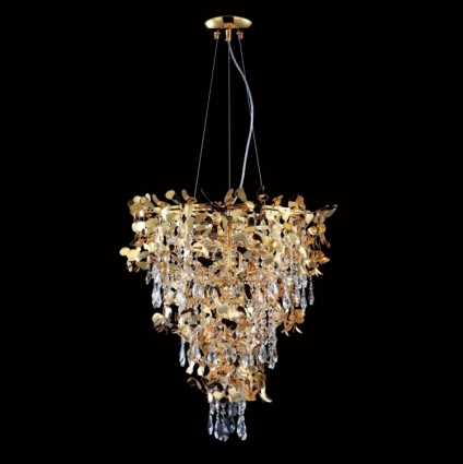 Подвесная люстра Crystal Lux Romeo SP10 Gold D600 для гостиной площадью до 33.3 кв.м.,  в стиле арт-деко