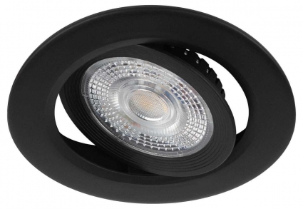 Светильник светодиодный встраиваемый ЭРА KL LED 25A-5 3K BK 5Вт 3000К круглый поворотный черный Б0068164, цвет черный