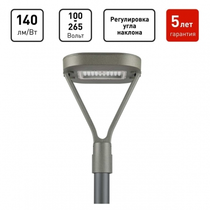 Светильник светодиодный садово-парковый ЭРА SPP-505-0-50K-050 50Вт 5000K IP65 серый Б0062718, цвет серый