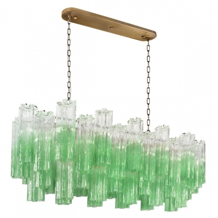 Подвесная люстра Loft IT Murano 10580/1000R Clear green для гостиной, цвет зеленый,  в стиле арт-деко