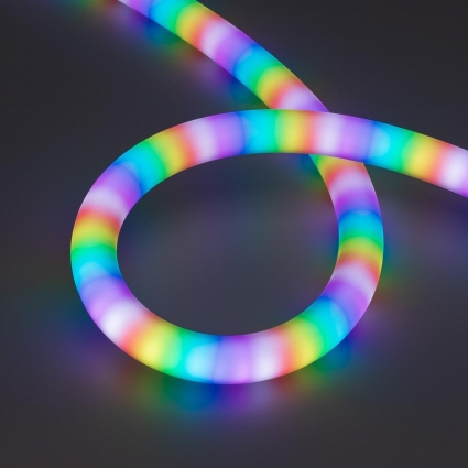 Светодиодная лента герметичная SPI MOONLIGHT-BLACK-TOP-G180-D25mm 12V RGB-PX2 (21.6 W/m, IP65, 5m, wire x1) Arlight 044932
