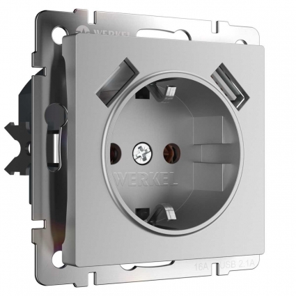 Розетка Werkel a050886, цвет серебро