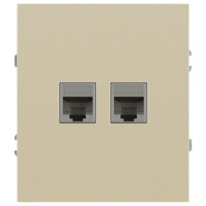 Розетка ЭРА Arktik 16-3108-04 информационная двойная 2XRJ45 шампань Б0070487, цвет бежевый