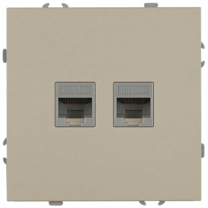 Розетка ЭРА Galaxy 15-3108-04 информационная двойная 2XRJ45 IP20 шампань Б0070762, цвет бежевый