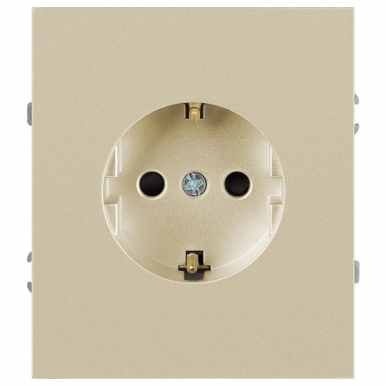 Розетка ЭРА Arktik 16-2102-04 с заземлением 2P+E Schuko со шторками 16А-250В шампань Б0070427, цвет бежевый
