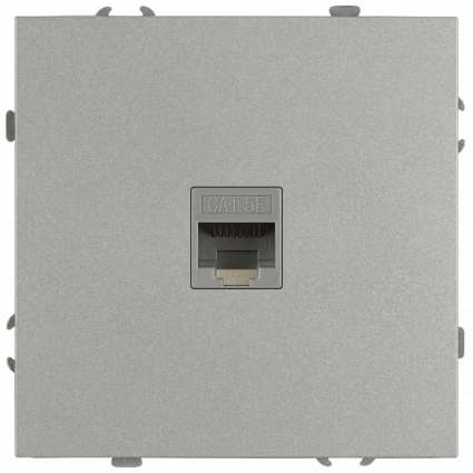 Розетка ЭРА Galaxy 15-3107-03 информационная RJ45 IP20 алюминий Б0070739, цвет серый