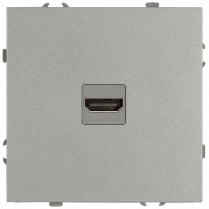 Розетка ЭРА Galaxy 15-3114-03 HDMI IP20 алюминий Б0070796, цвет серый