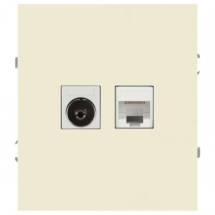 Розетка ЭРА Arktik 16-3110-02 комбинированная RJ45+TV слоновая кость Б0070495, цвет белый
