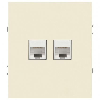 Розетка ЭРА Arktik 16-3108-02 информационная двойная 2XRJ45 слоновая кость Б0070485, цвет белый