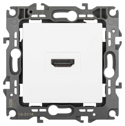 Розетка ЭРА Серия 12 12-3114-01М HDMI белый матовый Б0065724, цвет белый