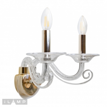 Бра iLamp King W9372-2 GD для спальни площадью до 4 кв.м.,  в классическом стиле