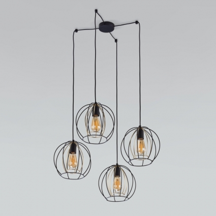 Подвесная люстра TK Lighting 6598 Jaula для кафе и ресторанов площадью до 8 кв.м., цвет черный