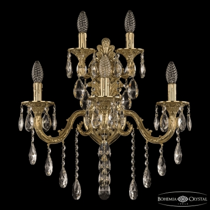 Бра Bohemia Ivele Crystal Florence 7101B15/3+2/210 B G для больших залов площадью до 10 кв.м.,  в классическом стиле