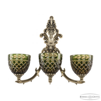 Бра Bohemia Ivele Crystal Verona 7211B15/3/210 GB P1 U Amber-Green/H-1J для больших залов площадью до 6 кв.м.,  в классическом стиле