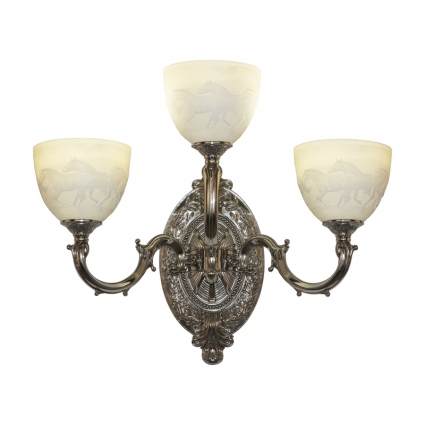Бра Bohemia Ivele Crystal Verona 7214B12/2+1/210 Ni P1 U Horse для больших залов площадью до 6 кв.м.,  в классическом стиле