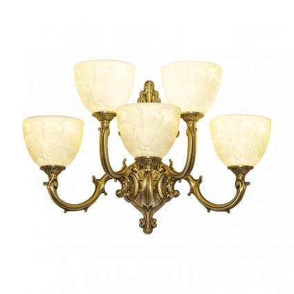 Бра Bohemia Ivele Crystal Verona 7214B15/3+2/210 FP P1 U Rose для больших залов площадью до 10 кв.м.,  в классическом стиле