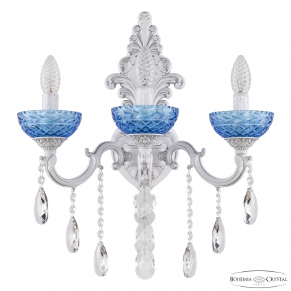 Бра Bohemia Ivele Crystal AL7801B15/3/175 B WMN P Aquamarine/M-1F для больших залов площадью до 6 кв.м.,  в классическом стиле