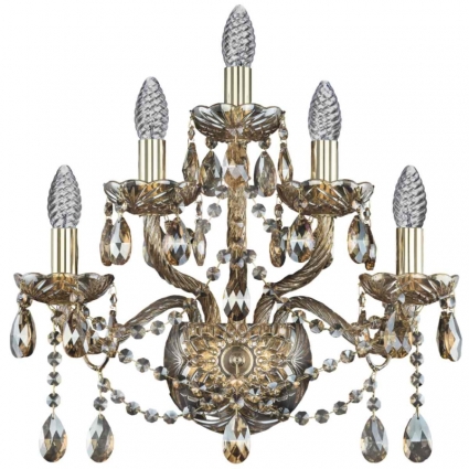 Бра Bohemia Ivele Crystal 1413B/2+2+1/165 G M721 для больших залов площадью до 10 кв.м.,  в классическом стиле