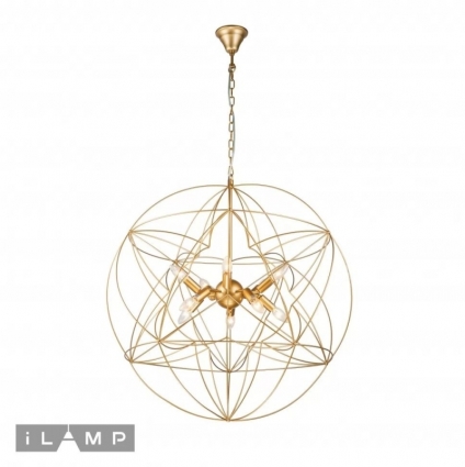 Подвесная люстра iLamp Triumph 6120-1200 GL для кафе и ресторанов площадью до 32 кв.м.,  в стиле лофт