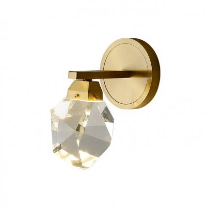 Бра Delight Collection Crystal rock II 9701W/1 brass для гостиной, цвет черный,  в современном стиле