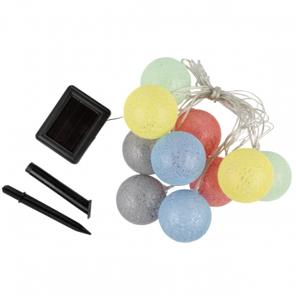 Гирлянда на солнечной батарее Uniel USL-S-139/PM2000 COTTON BALLS UL-00010436, цвет прозрачный,  в современном стиле