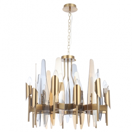 Подвесная люстра Crystal Lux CASA SP-PL12 BRASS для гостиной площадью до 24 кв.м.