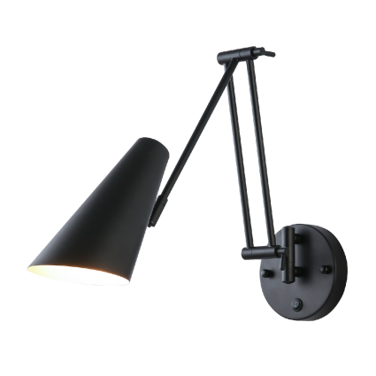 Бра Zortes Crane ZRS.1778.15 для офиса площадью до 6 кв.м., цвет черный,  в современном стиле