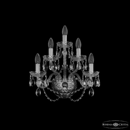 Бра Bohemia Ivele Crystal 1402B/2+2+1/160 Ni для гостиной площадью до 10 кв.м.,  в классическом стиле