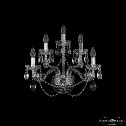 Бра Bohemia Ivele Crystal 1402B/2+2+1/195/XL Ni для гостиной площадью до 10 кв.м.,  в классическом стиле