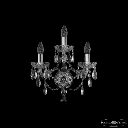 Бра Bohemia Ivele Crystal 1415B/2+1/141 Ni для гостиной площадью до 6 кв.м.,  в классическом стиле