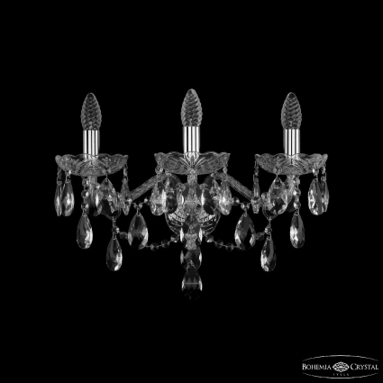 Бра Bohemia Ivele Crystal 1415B/3/200/XL Ni для гостиной площадью до 6 кв.м.,  в классическом стиле