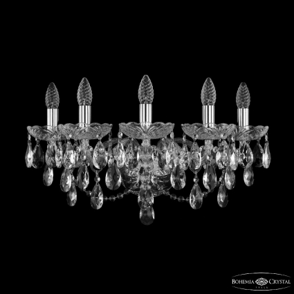 Бра Bohemia Ivele Crystal 1415B/5/200/XL Ni для гостиной площадью до 10 кв.м.,  в классическом стиле