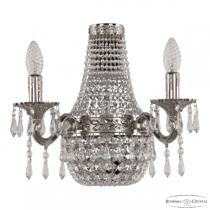 Бра Bohemia Ivele Crystal 2201H201B/2/35IV Ni для гостиной площадью до 6 кв.м.,  в классическом стиле