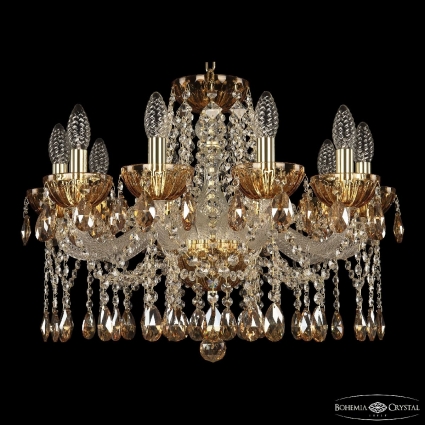 Подвесная люстра Bohemia Ivele Crystal 5413/10/200 G Amber/M-1H K721 для больших залов площадью до 20 кв.м.,  в классическом стиле