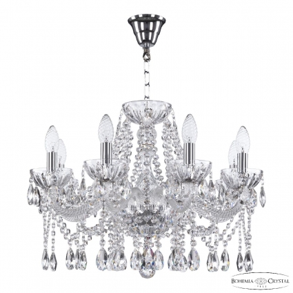Подвесная люстра Bohemia Ivele Crystal 5413/8/200 Ni Clear/M-1H для больших залов площадью до 16 кв.м.,  в классическом стиле