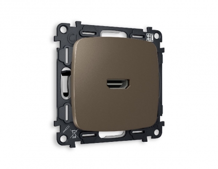 Комплект механизма розетки HDMI 2.0 40V/500mA 2.0GHz 5-18Gbit/s Ambrella Volt Omega MO644010, цвет бронза
