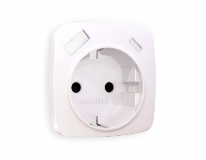 Лицевая панель для розетки с/з со шторками 2USB A+C Ambrella Volt Omega OP2100, цвет белый