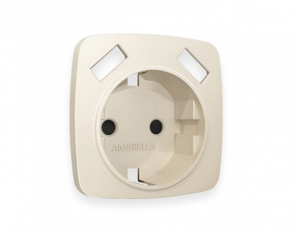 Лицевая панель для розетки с/з со шторками 2USB A+A Ambrella Volt Omega OP3290, цвет бежевый