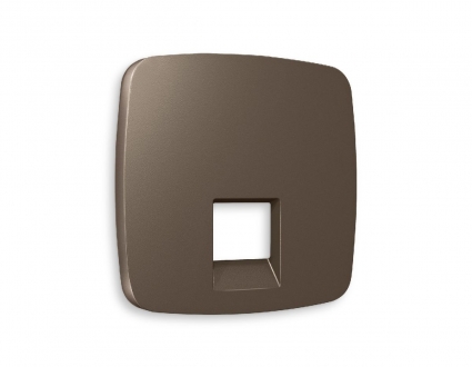 Лицевая панель для компьютерной/телефонной розетки RJ-45/RJ-11 Ambrella Volt Omega OP6420, цвет бронза