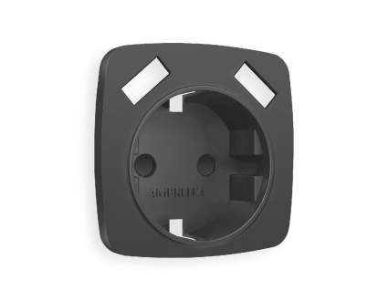 Лицевая панель для розетки с/з со шторками 2USB A+A Ambrella Volt Omega OP9090, цвет графит