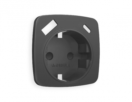 Лицевая панель для розетки с/з со шторками 2USB A+C Ambrella Volt Omega OP9100, цвет графит
