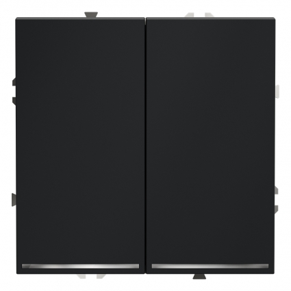 Проходной переключатель двухклавишный с подсветкой Voltum S70 VLS020407 (графит), цвет графит