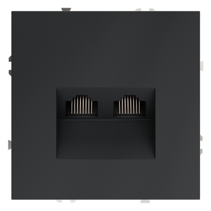 Розетка компьютерная двойная Voltum S70 VLS060207 (графит), цвет графит
