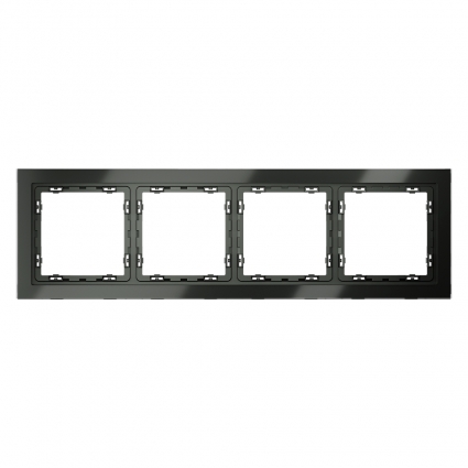 Рамка на 4 поста Voltum S70 VLS110406 (титан, стекло), цвет титановый