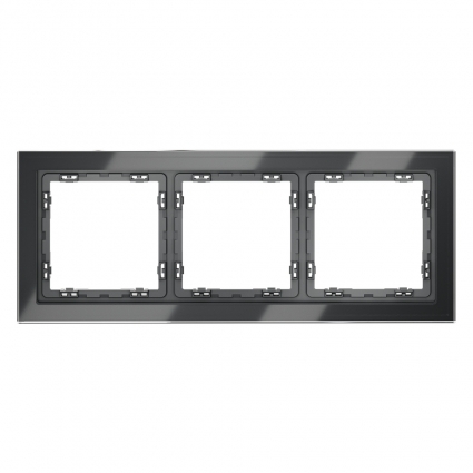 Рамка на 3 поста Voltum S70 VLS110307 (графит, стекло), цвет графит