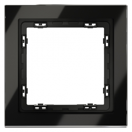 Рамка на 1 пост Voltum S70 VLS110108 (черный,стекло), цвет черный