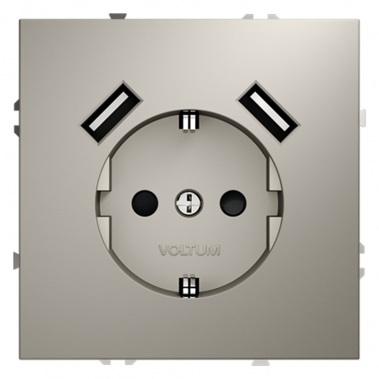 Розетка с USB, А+А Voltum S70 VLS040403 (кашемир)