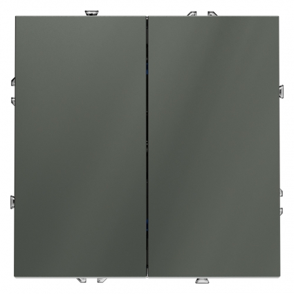 Выключатель двухклавишный Voltum S70 VLS020106 (титан), цвет титановый