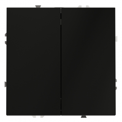 Проходной переключатель двухклавишный Voltum S70 VLS020308 (черный матовый), цвет черный